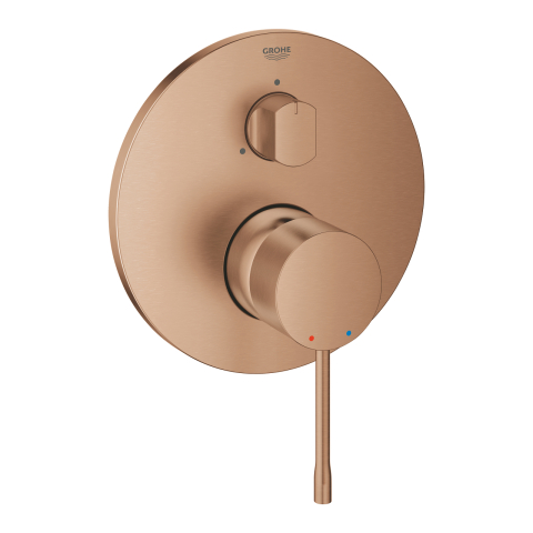 Obiecte sanitare - Baterie dus Grohe Essence New 3 cai, monocomanda, diverter, 3 iesiri, cartus ceramic, necesita corp instalare, cupru mat