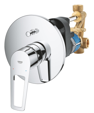 Baterie dus Grohe BauLoop 250 mm, 1 pulverizare, anti-calcar, crom [4]