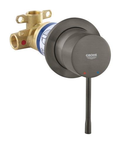 Baterie dus Grohe Essence monocomanda, cartus ceramic, incastrata, levier metalic, corp instalare inclus, pentru dus igienic, antracit mat [3]