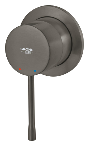 Obiecte sanitare - Baterie dus Grohe Essence monocomanda, cartus ceramic, incastrata, levier metalic, corp instalare inclus, pentru dus igienic, antracit mat