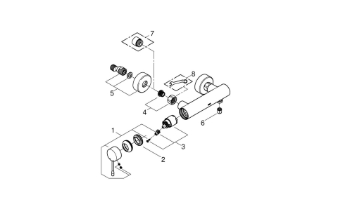 Baterie dus Grohe Essence New monocomanda, cartus ceramic, limitator, cupru mat [1]