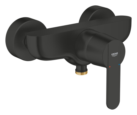 Obiecte sanitare - Baterie dus Grohe Get monocomanda, aparent, cartus ceramic, limitator, negru mat