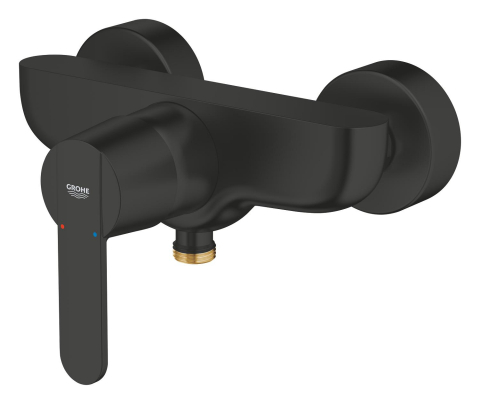 Baterie dus Grohe Get monocomanda, aparent, cartus ceramic, limitator, negru mat [4]