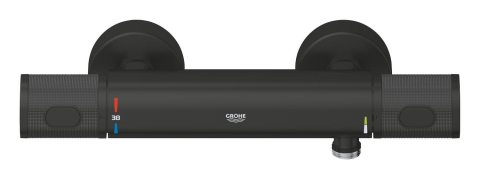 Baterie dus Grohe Precision 1/2", termostat, anti-oparire, limitator presiune, ecobutton, negru mat [1]