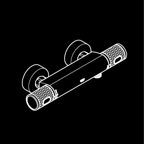 Baterie dus Grohe Precision 1/2", termostat, anti-oparire, limitator presiune, ecobutton, negru mat [7]