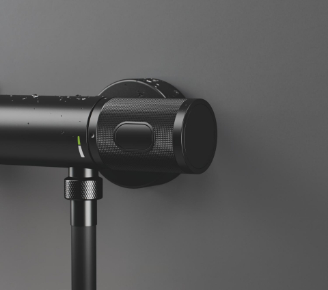 Baterie dus Grohe Precision 1/2", termostat, anti-oparire, limitator presiune, ecobutton, negru mat [2]