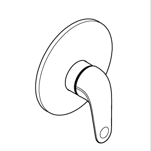 Baterie dus Grohe Swift montare pe perete, monocomanda, levier metalic, incastrata, cartus ceramic, cu corp instalare, crom [6]