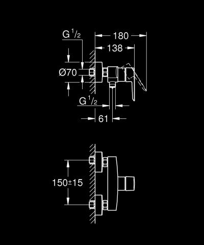 Baterie dus Grohe Start monocomanda, crom [2]