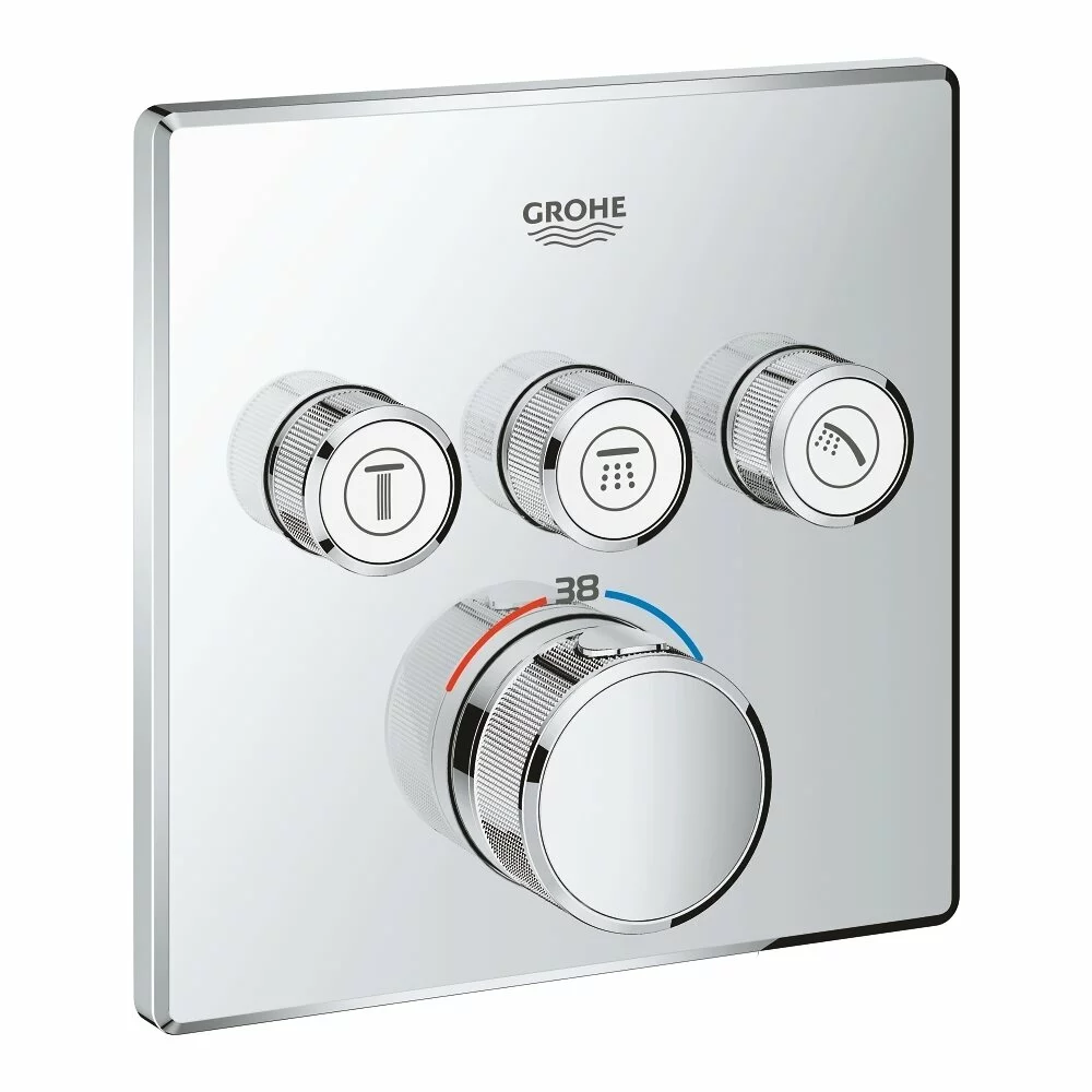Baterii monocomanda - Baterie dus termostatica patrata 3 iesiri Grohe Grohtherm SmartControl