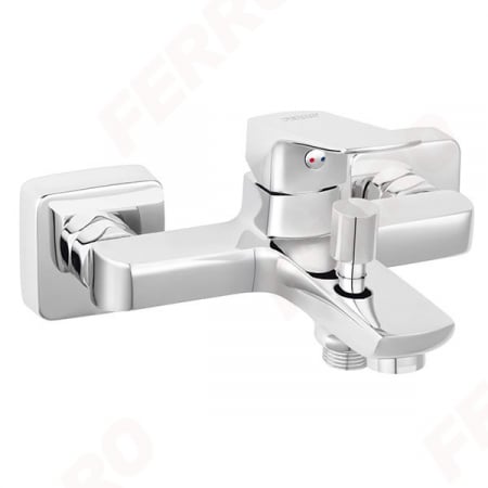 Baterii monocomanda - Baterie perete cada/dus Ferro Vitto VerdeLine, crom fara accesorii