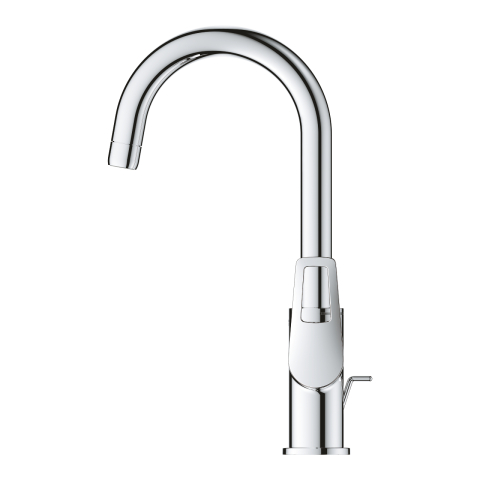 Baterie lavoar Grohe BauLoop L monocomanda, cartus ceramic, pivotanta, limitator, set evacuare cu tija, crom [1]