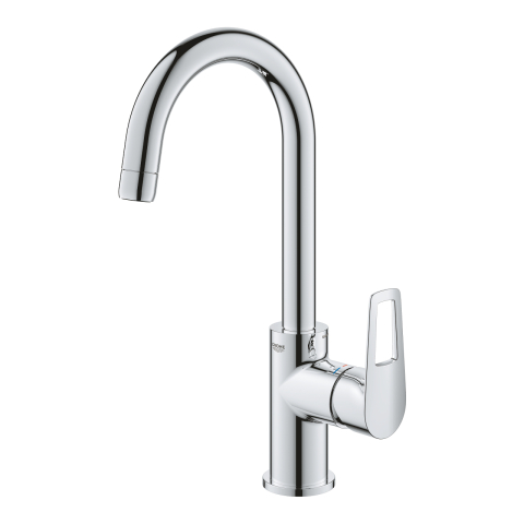 Baterie lavoar Grohe BauLoop L monocomanda, cartus ceramic, pivotanta, limitator, set evacuare cu tija, crom [3]