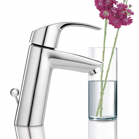 Baterii monocomanda - Baterie lavoar cartus ceramic set evacuare cu tija aerator marimea M Grohe Eurosmart