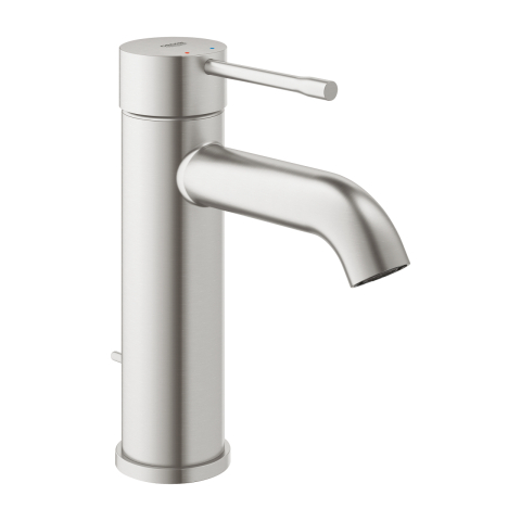 Obiecte sanitare - Baterie lavoar Grohe Essence New S monocomanda, cartus ceramic, limitator, set evacuare cu tija, crom mat