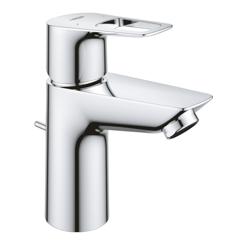 Baterii baie - Baterie lavoar Grohe BauLoop S monocomanda 3/8'' cartus ceramic, set evacuare cu tija, crom