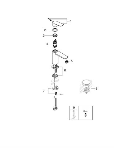 Baterie lavoar Grohe Concetto SilkMove M monocomanda, fara set de evacuare, cartus ceramic, crom [3]