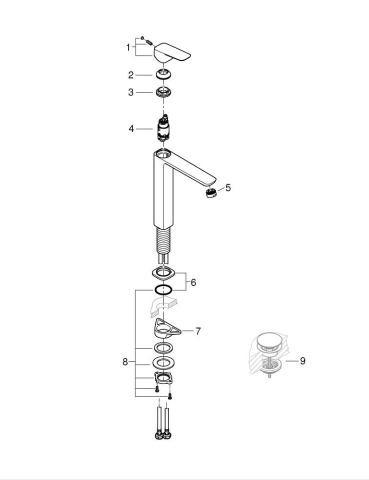 Baterie lavoar Grohe Concetto SilkMove XL monocomanda, fara set de evacuare, cartus ceramic, crom [3]