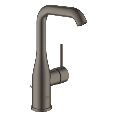 Obiecte sanitare - Baterie lavoar Grohe Essence New L monocomanda, cartus ceramic, pivotanta, limitator, set evacuare cu tija, antracit mat