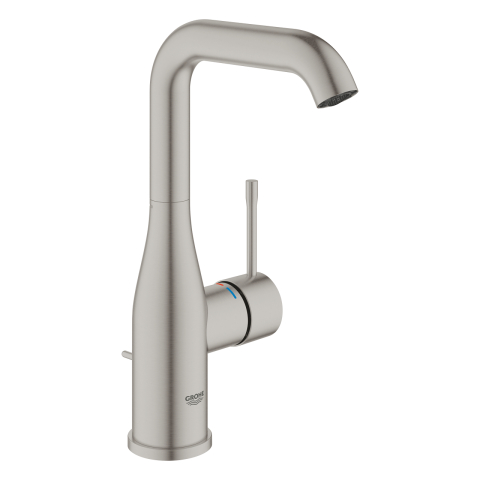 Obiecte sanitare - Baterie lavoar Grohe Essence New L monocomanda, cartus ceramic, pivotanta, limitator, set evacuare cu tija, crom mat