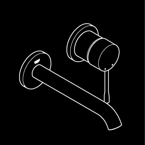 Baterie lavoar Grohe Essence New M montare pe perete, levier metalic, montaj pe 2 gauri, necesita corp instalare, auriu mat [2]