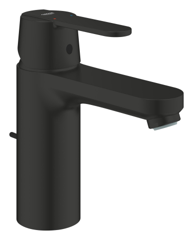 Obiecte sanitare - Baterie lavoar Grohe Get M 3/8'' monocomanda, cartus ceramic, set evacuare cu tija, negru mat