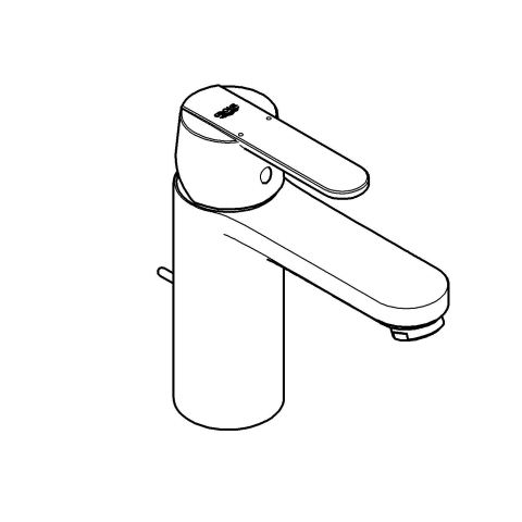 Baterie lavoar Grohe Get M 3/8'' monocomanda, cartus ceramic, set evacuare cu tija, negru mat [6]