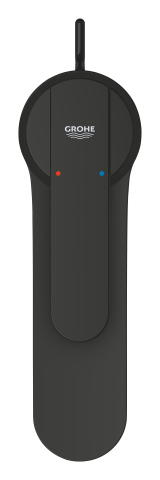 Baterie lavoar Grohe Get M 3/8'' monocomanda, cartus ceramic, set evacuare cu tija, negru mat [4]