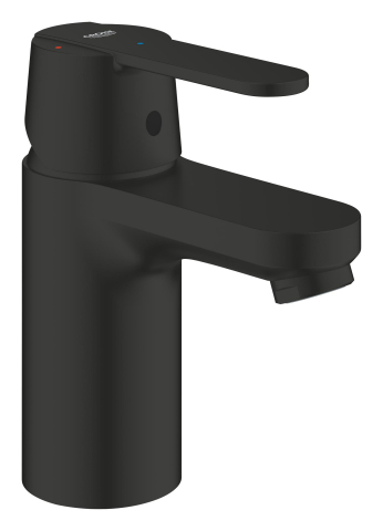 Obiecte sanitare - Baterie lavoar Grohe Get S monocomanda, cartus ceramic, evacuare cu apasare, negru mat