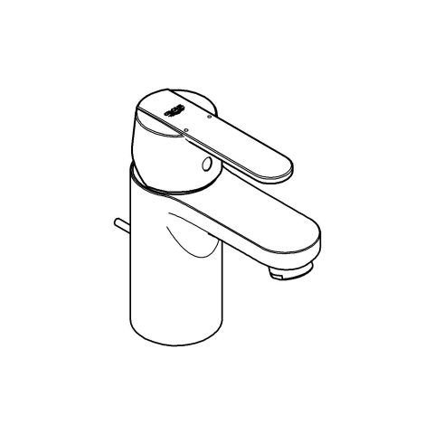 Baterie lavoar Grohe Get S cartus ceramic, limitator, set evacuare cu tija, negru mat [3]