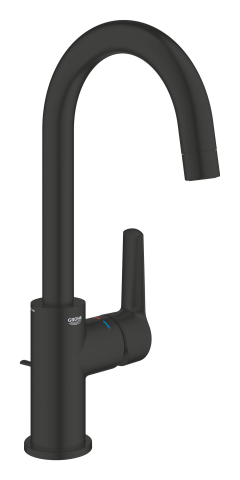 Obiecte sanitare - Baterie lavoar Grohe Start L pivotanta, cartus ceramic, evacuare cu tija, negru