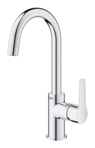 Baterie lavoar Grohe Start L monocomanda, cartus ceramic, pipa tip U, pivotanta, set evacuare, limitator temperatura, crom [5]