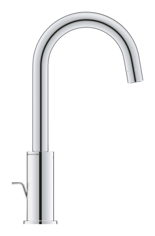 Baterie lavoar Grohe Start L monocomanda, cartus ceramic, pipa tip U, pivotanta, set evacuare, limitator temperatura, crom [4]