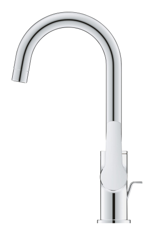 Baterie lavoar Grohe Start L monocomanda, cartus ceramic, pipa tip U, pivotanta, set evacuare, limitator temperatura, crom [2]