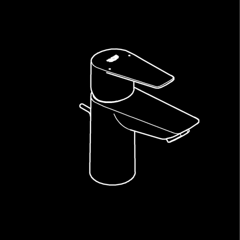 Baterie lavoar Grohe StartEdge S set de evacuare cu tija, cartus ceramic, levier metalic, limitator de temperatura, crom [5]