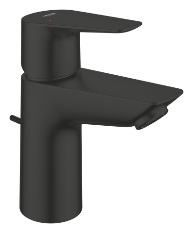 Baterie lavoar Grohe StartEdge S set de evacuare cu tija, cartus ceramic, levier metalic, limitator de temperatura, negru mat [0]