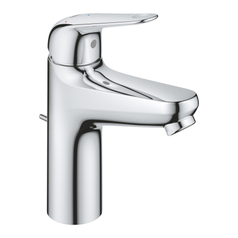 Obiecte sanitare - Baterie lavoar Grohe Swift M monocomanda, cartus ceramic, limitator temperatura, set evacuare cu tija, crom