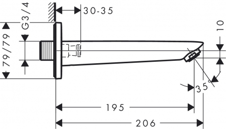 Pipa cada Hansgrohe Logis montaj incastrat 19.5cm [1]