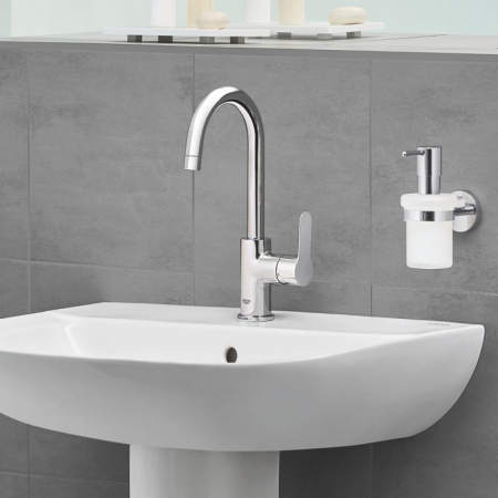 Baterie lavoar marimea L furtunuri flexibile cromata Grohe Bau Edge [2]