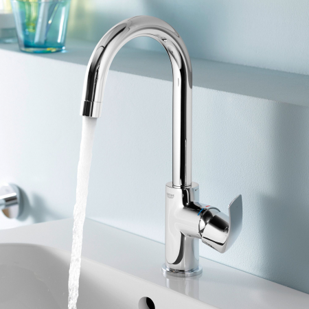 Baterii monocomanda - Baterie lavoar inalta marimea L furtunuri flexibile cromata Grohe Eurosmart
