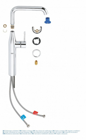 Baterie lavoar montaj pe blat marimea XL furtunuri flexibile Grohe Essence New [4]