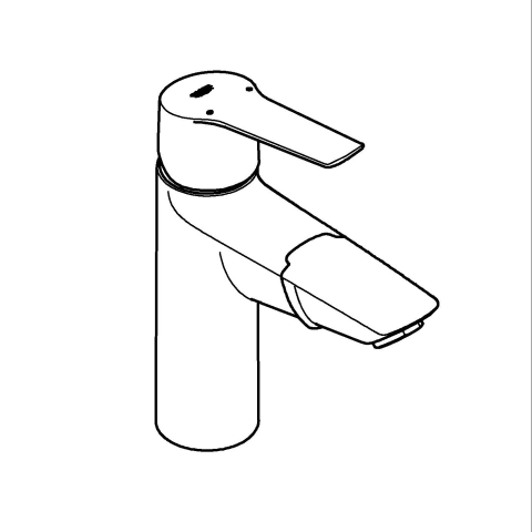 Baterie lavoar Grohe Start M dus extractabil, cartus ceramic, limitator de temperatura, limitator de debit, evacuare cu apasare, crom [6]