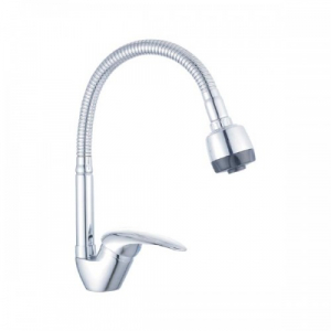 Baterii monocomanda - Baterie pentru chiuveta bucatarie, cartus 40 mm., crom, pipa flexibila, Ermetiq