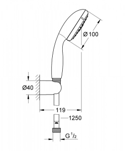 Set pentru dus Grohe Tempesta 1 [1]
