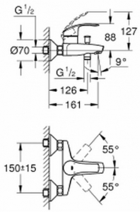 Baterie pentru cada Grohe Eurosmart New [1]