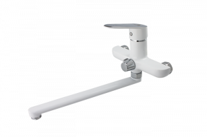 Baterii monocomanda - Baterie pentru cada, cu dus, alba, pipa mobila, cartus de 30 mm., Ermetiq