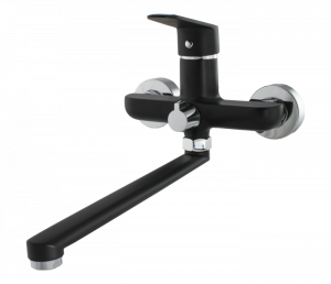 Baterii monocomanda - Baterie pentru cada, cu dus, pipa mobila, cartus 30 mm, neagra, Ermetiq