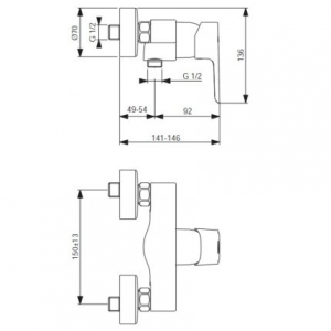 Baterie pentru dus Ideal Standard Ceraplan III [1]