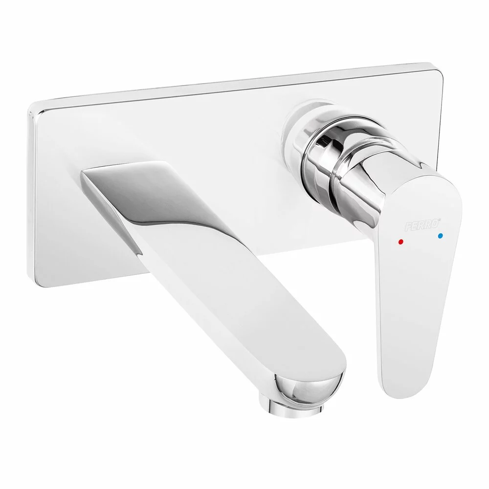 Obiecte sanitare - Baterie ingropata lavoar Ferro Algeo, crom cu pipa 18 cm
