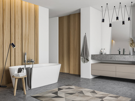 Baterie perete cada/dus Ferro Zicco, crom cu accesorii [2]