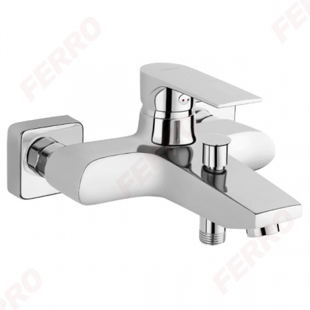 Obiecte sanitare - Baterie perete cada/dus Ferro Square, crom fara accesorii